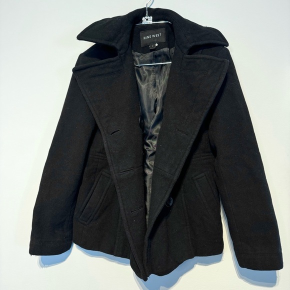 Nine West Short Peacoat Jacket Wool Blend / Black / S- 6 - Picture 1 of 9